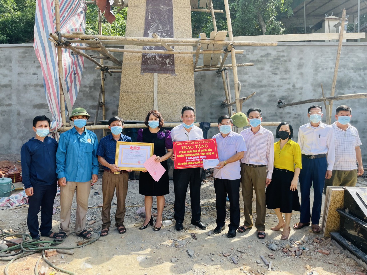 HỖ TRỢ KINH PHÍ XÂY DỰNG NGHĨA TRANG LIỆT SỸ XÃ THANH YÊN, THANH CHƯƠNG, NGHỆ AN